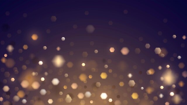 Dark background with golden hexagonal sparkles