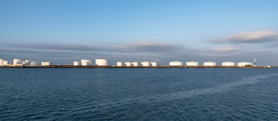 Fuel storage tanks in the port of Le Havre in France