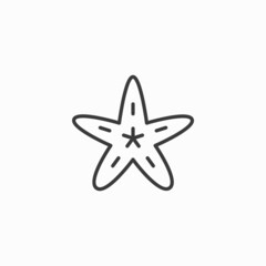 Fototapeta premium Starfish icon isolated on white background. Vector illustration. Common starfish or sea star fish marine life flat vector icon for apps and websites