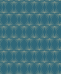 Golden geometric vector seamless patterns. Golden lines, triangles and rhombuses on an emerald green background. Modern illustrations for wallpapers, flyers, covers, banners, minimalistic decorations