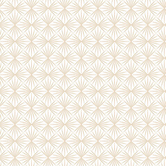 Fototapeta premium Golden geometric vector seamless patterns on a white background. Modern illustrations for wallpapers, flyers, covers, banners, minimalistic ornaments, backgrounds.