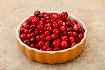 Sweet and tasty cranberry in the bowl