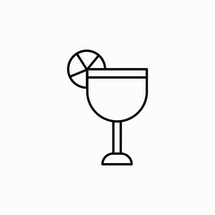 Orange juice icon from Drinks collection. Glass of juice or Cocktail icon. outline vector sign, linear style pictogram isolated on white.