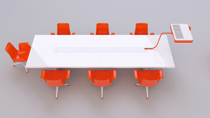 Isometric conference room modern interior , 3D render