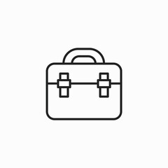 Briefcase vector icon. Bag,portfolio symbol. Flat vector sign isolated on white background. Simple vector illustration for graphic and web design. business work bag icon with line style vector