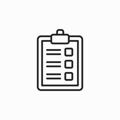 Clipboard Line Icon Collection. clipboard and document icon vector line design. Clipboard icon on white background. Flat design. Vector illustration.