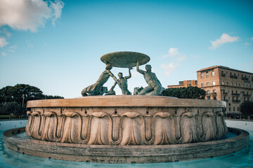 The beautiful and famous fountain in Valleta Malta