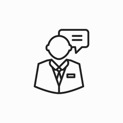 People avatar, man, bussinessman icon, guy vector icon. Standing businessman with a tie. Vector illustration. Minimalist lineart. Human template