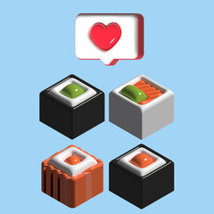 Japanese sushi collection.