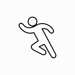 running man icon vector illustration, runner man icon, run marathon, athlete people, jogging thin line web symbol on white background - editable stroke vector illustration eps10
