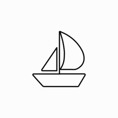 Sailboat icon, logo isolated on white background. boat vector logo icon sailboat yacht anchor helm maritime Nautical tropical illustration graphic