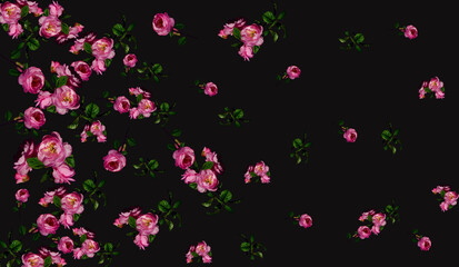 Naklejka na ściany i meble Colorful flowers pattern for print 