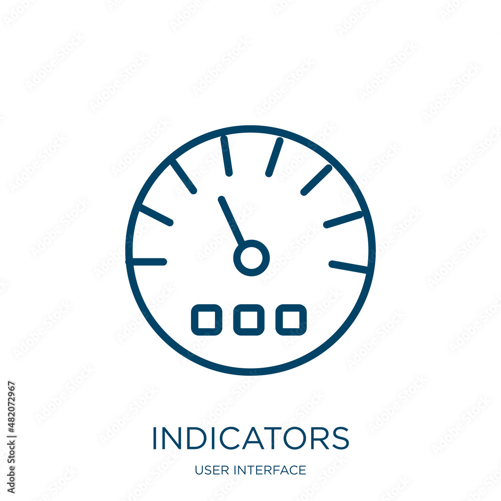 Poster indicators icon from user interface collection. thin linear indicators, indicator, meter outline ico
