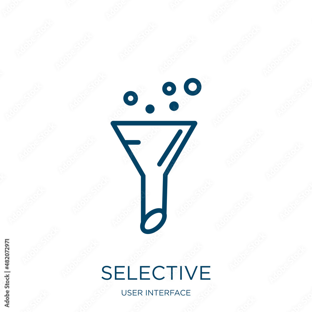Poster selective icon from user interface collection. thin linear selective, arrow, success outline icon is