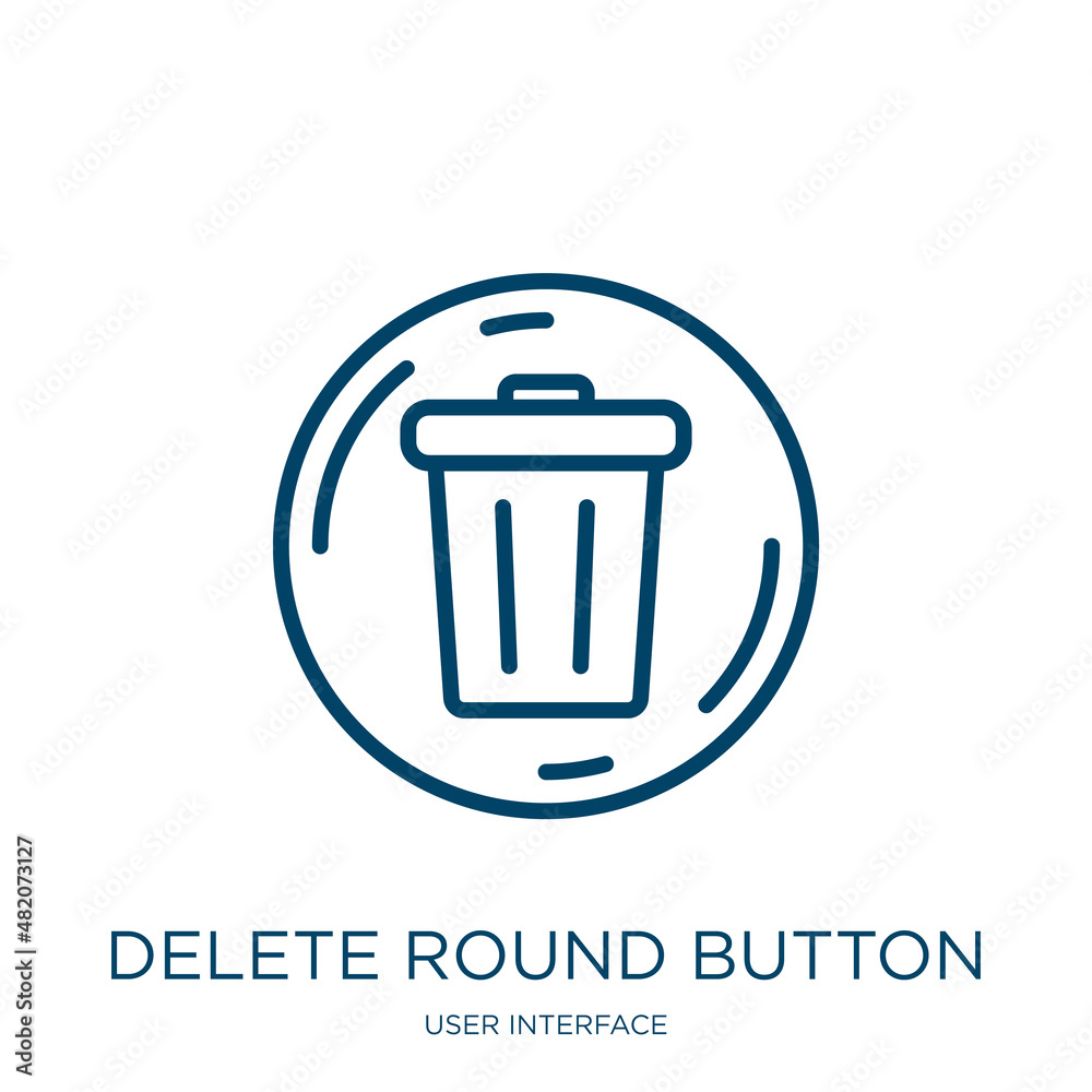 Poster delete round button icon from user interface collection. thin linear delete round button, delete, bu