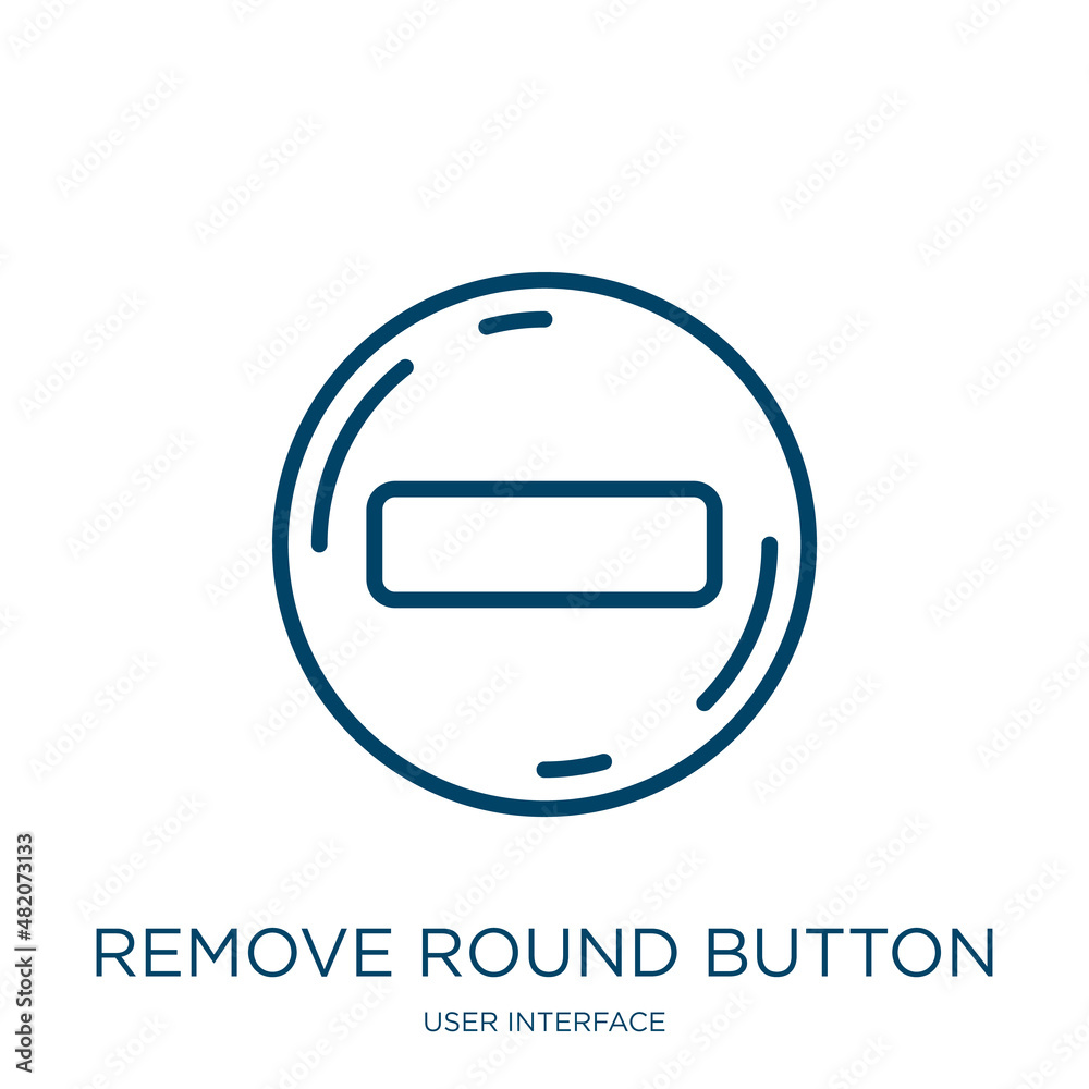 Poster remove round button icon from user interface collection. thin linear remove round button, remove, ca
