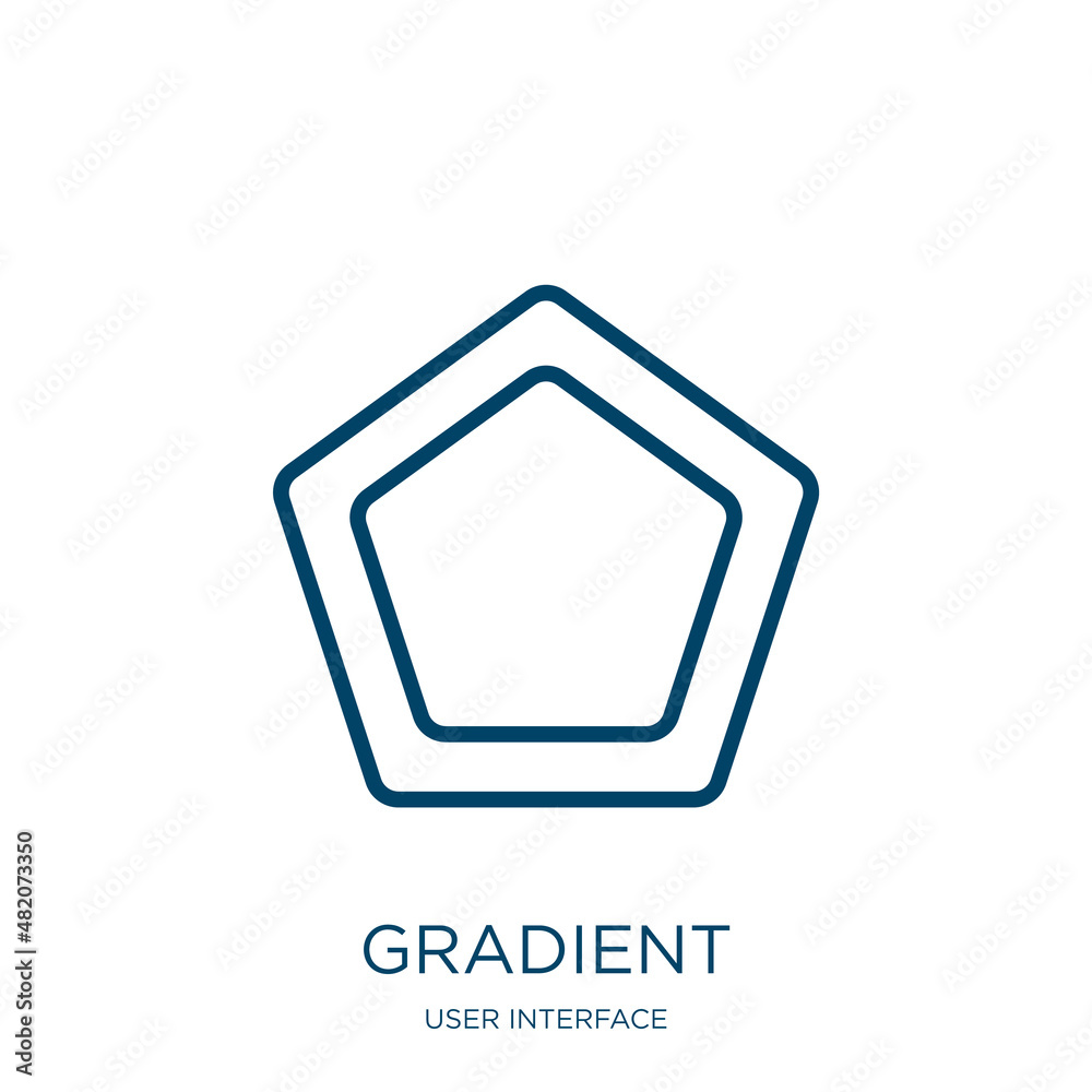 Poster gradient icon from user interface collection. thin linear gradient, website, label outline icon isol