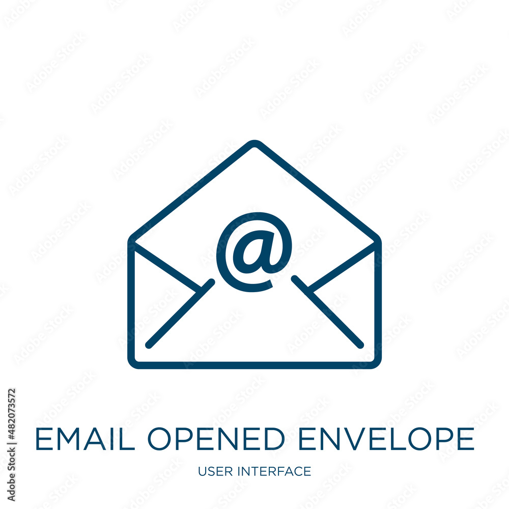 Poster email opened envelope icon from user interface collection. thin linear email opened envelope, mail, 