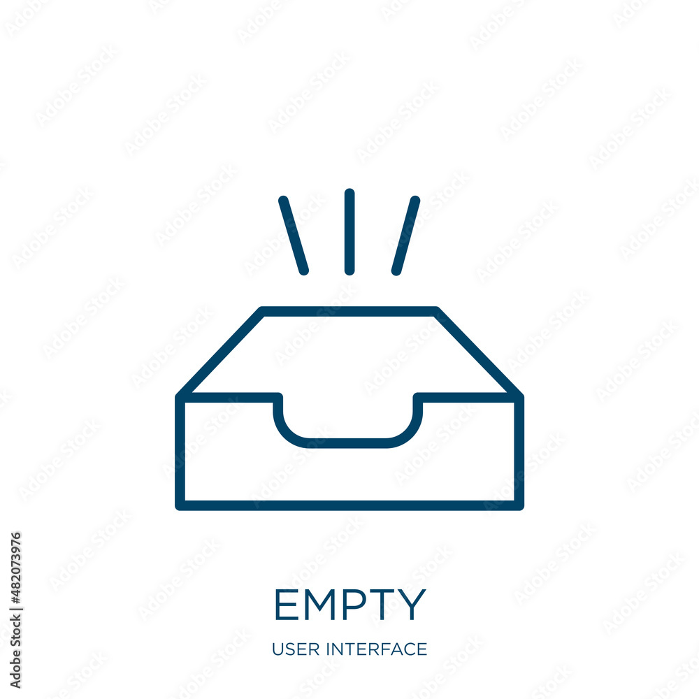 Poster empty icon from user interface collection. thin linear empty, template, button outline icon isolated