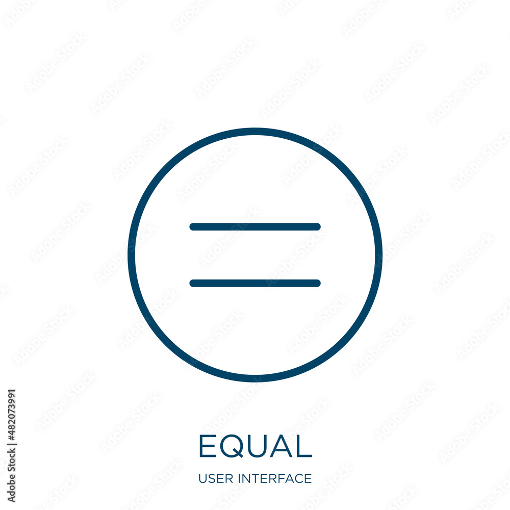Poster equal icon from user interface collection. thin linear equal, equality, people outline icon isolated