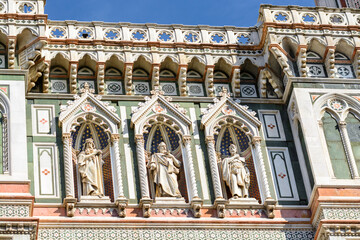 Cathedral of Santa Maria del Fiore. Facade. Cathedral of Saint Mary with a flower. Florence. Italy. Tuscany