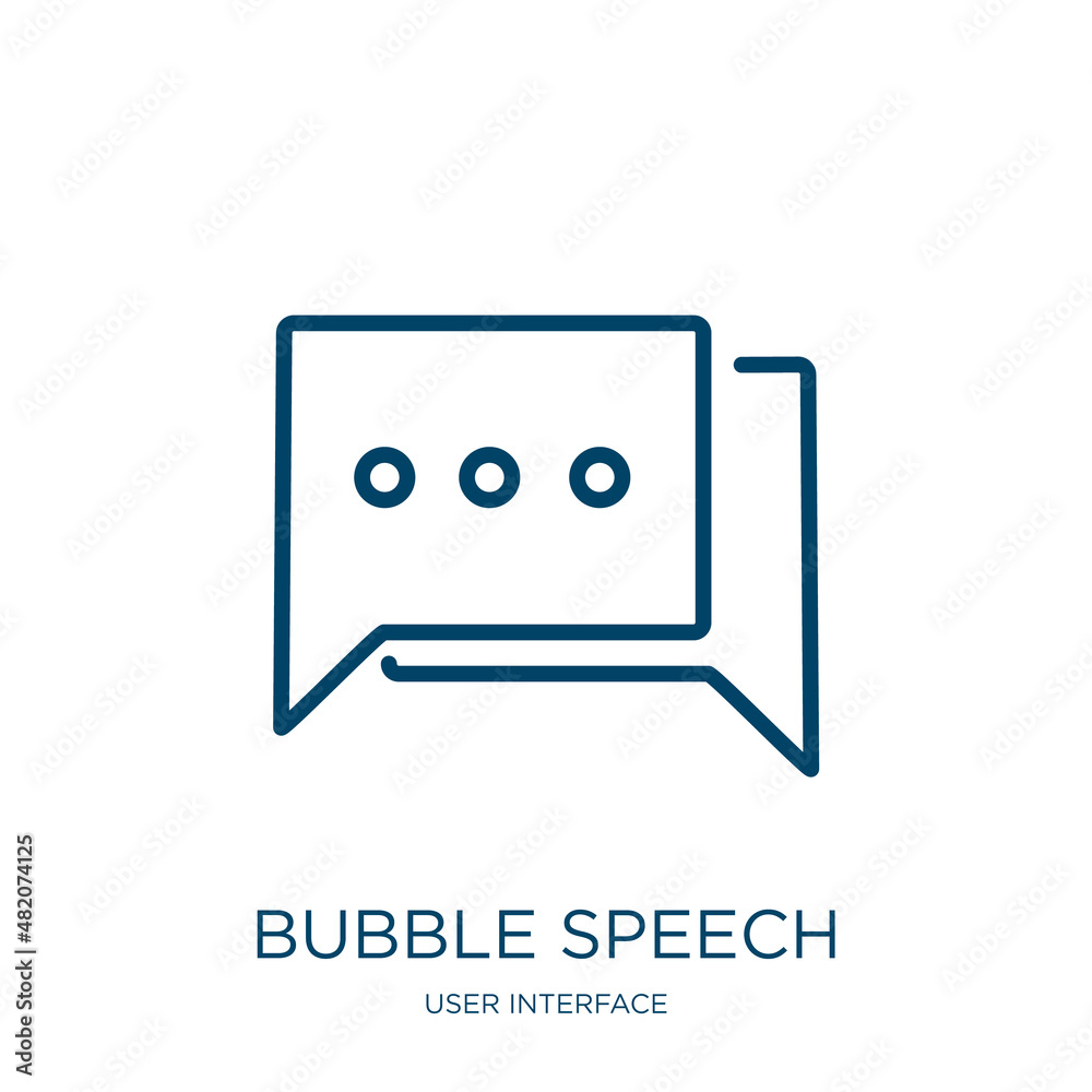 Aufkleber bubble speech icon from user interface collection. thin linear bubble speech, communication, message