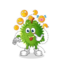 durian laugh and mock character. cartoon mascot vector