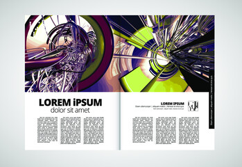 Layout ready for use for business brochure, annual report or magazine