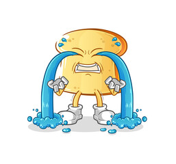 white bread crying illustration. character vector