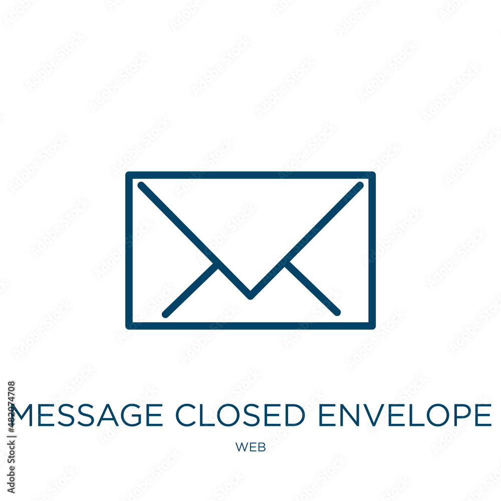 Poster message closed envelope icon from web collection. thin linear message closed envelope, mail, envelop
