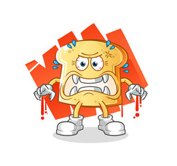 white bread monster vector. cartoon character