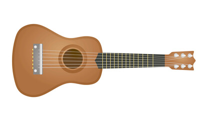 Obraz na płótnie Canvas Brown classic guitar. vector illustration