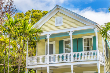 Colorful Yellow House Architecture Key West Florida