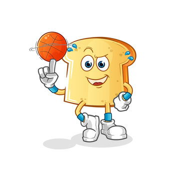 recommend clip art: white bread playing basket ball mascot. cartoon vector