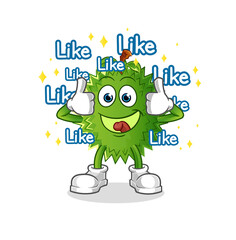 durian give lots of likes. cartoon vector