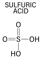 Sulfuric acid strong mineral acid molecule. Skeletal formula. Chemical structure