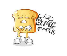 white bread very pissed off illustration. character vector