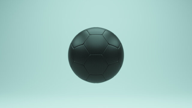 Carbon Fibre Football Elite Black Soccer Ball Sport Technology Game 3d illustration render