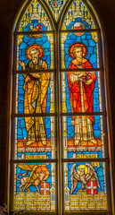 Fototapeta na wymiar Saints Luke John Stained Glass Church Saint Augustine Florida