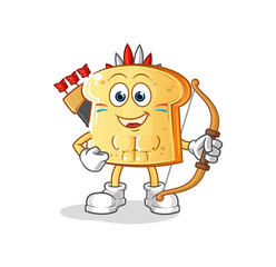 white bread native american tribe. cartoon mascot vector