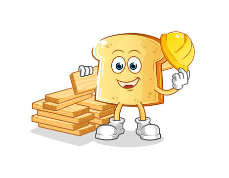 recommend clip art: white bread builder vector. cartoon character