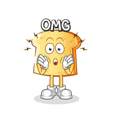 white bread Oh my God vector. cartoon character