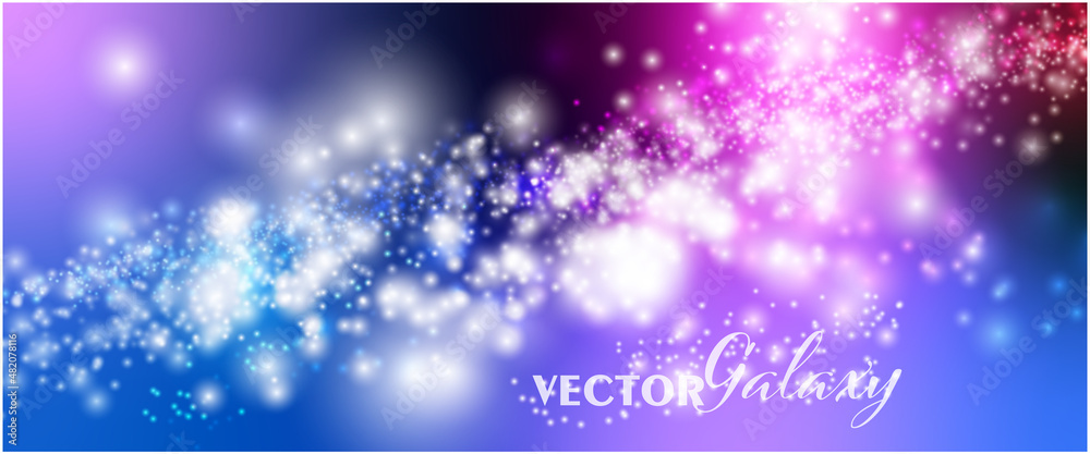 Sticker magical color galaxy.space background ,realistic nebula and lots of shining stars. infinite universe