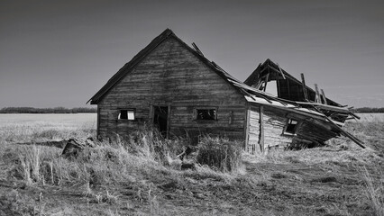 Old wooden Barn in Farm field