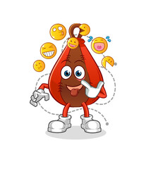 speed bag laugh and mock character. cartoon mascot vector