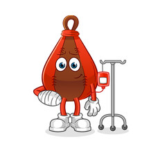 speed bag sick in IV illustration. character vector