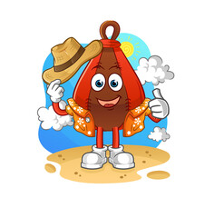 speed bag go on vacation. cartoon mascot vector