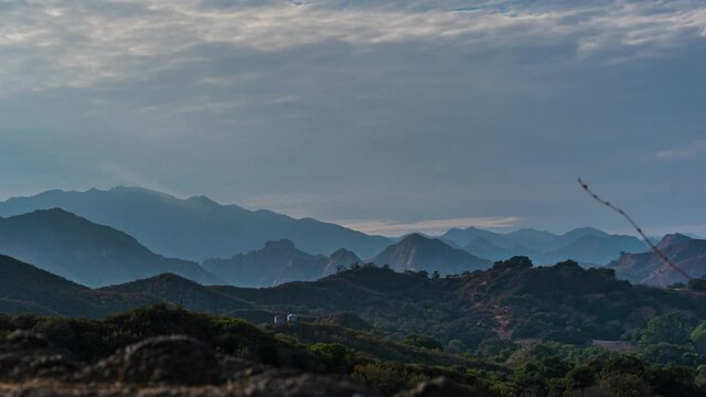 time lapse of clouds moving over the Santa Monica Mountain range off of Mulholland in Calabasas California