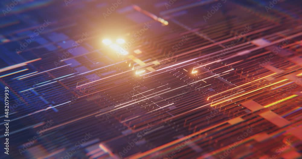 Poster 4K Abstract technology and big data motion graphic. Futuristic abstract background. scientific, binary data stream. Digital Code network conveying connectivity, complexity. 4K loop