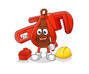 speed bag plumber cartoon. cartoon mascot vector